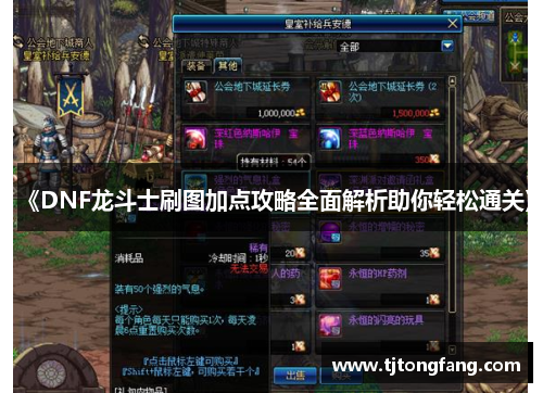 《DNF龙斗士刷图加点攻略全面解析助你轻松通关》